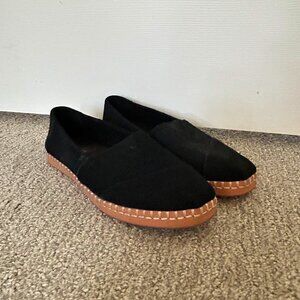 TOMS - Black Suede Leather Wrap Alpargatas
